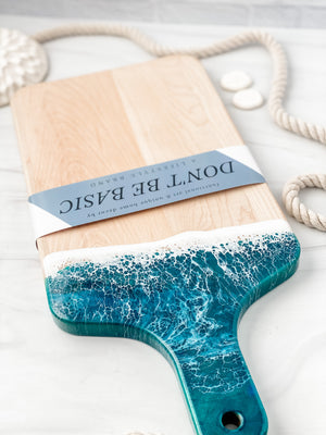 
                  
                    Load image into Gallery viewer, Large Paddle Cheese Board in Emerald Mermaid
                  
                
